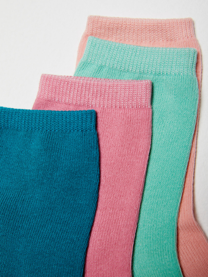 Набор из 5 пар нескользящих носков для девочек (принт, 22-23) от Sela