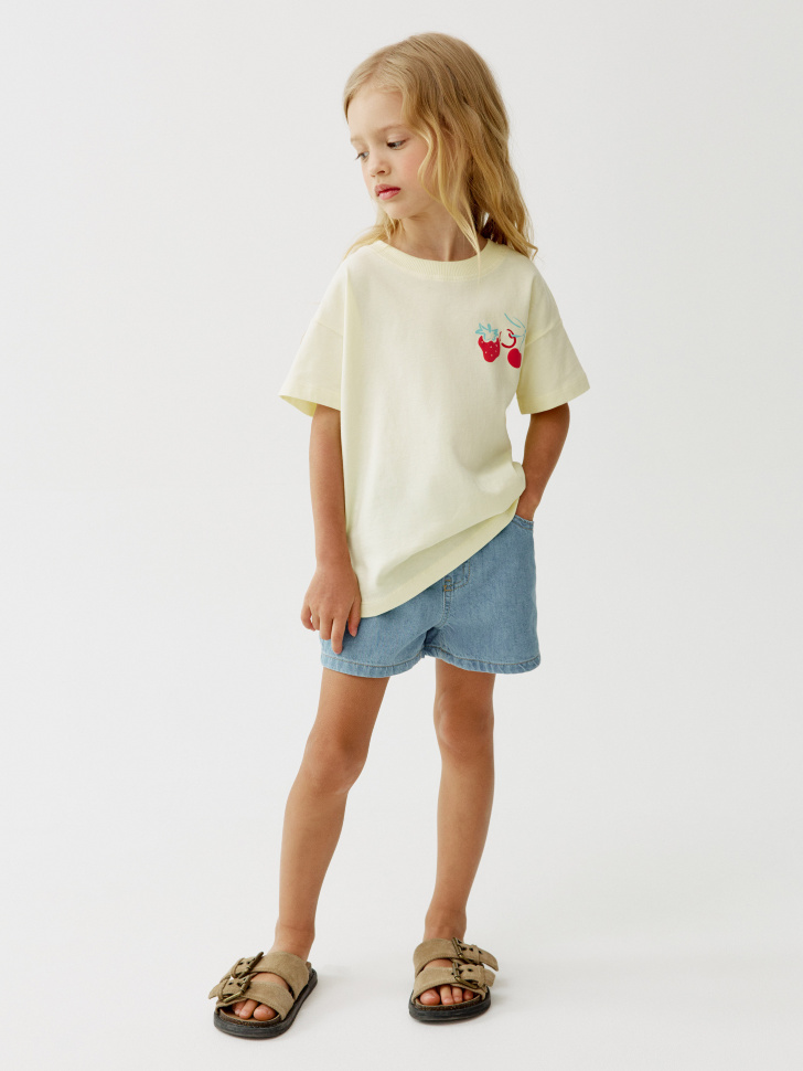 джинсовые шорты на резинке для девочек 4610517884909 фотография