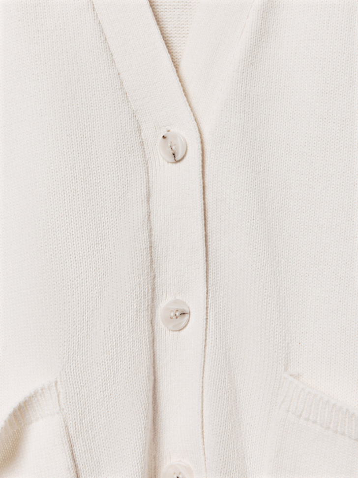 вязаный кардиган оверсайз из хлопка спереди