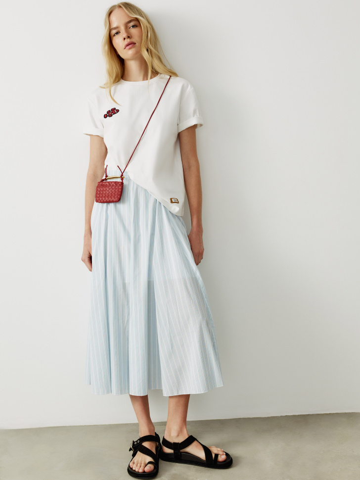 Юбка миди Sela с клиньями, голубой, арт. 52612