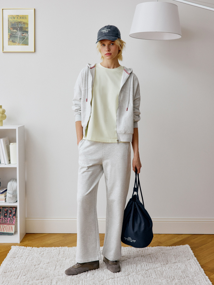 брюки прямые из футера с потайным карманом 4640611009809 фотография