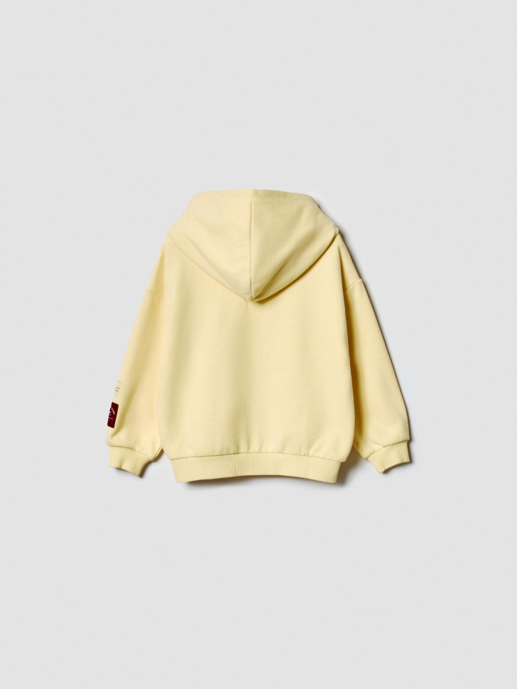 толстовка на молнии с принтом для детей из хлопка спереди