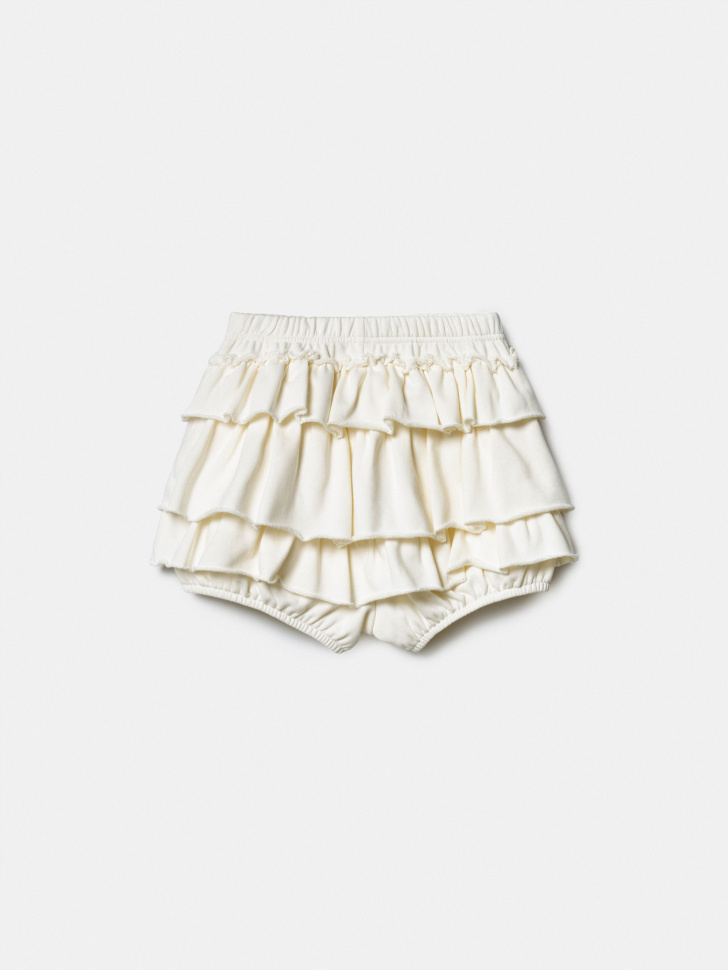 юбка-шорты из футера с оборками для девочек по цене 2299 руб вид справа