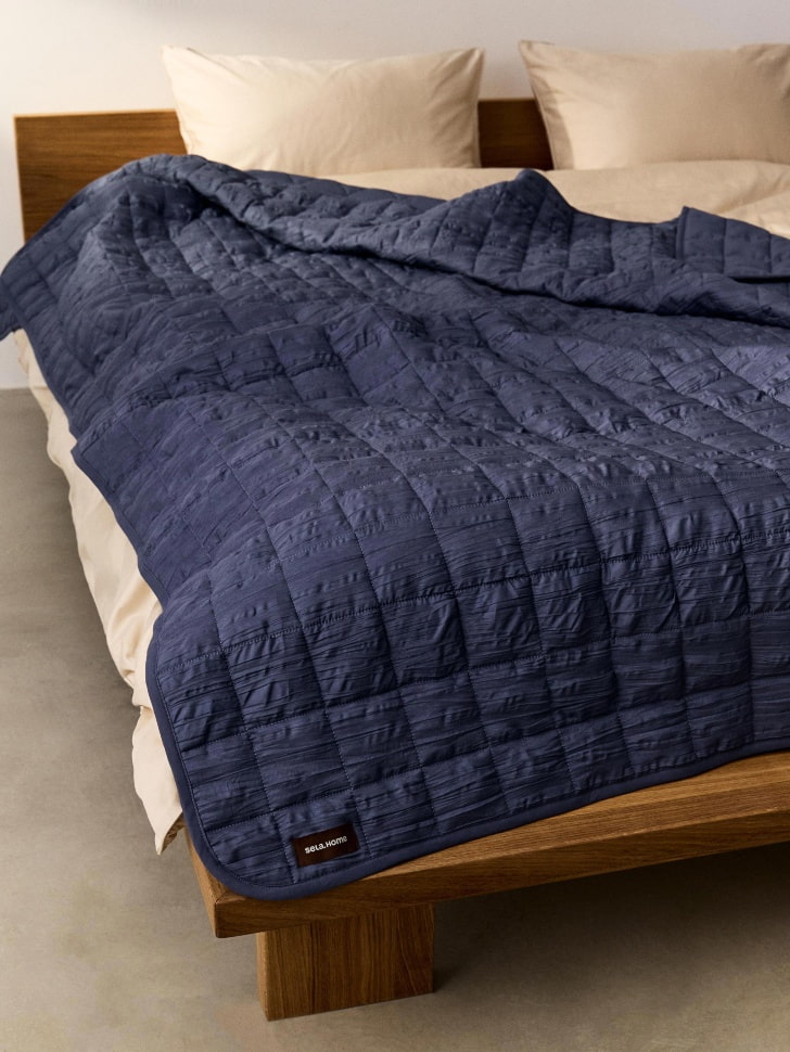 Стеганое покрывало 240х220 см, синий, арт. 16955