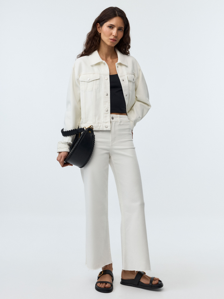 

Джинсы кюлоты с высокой посадкой