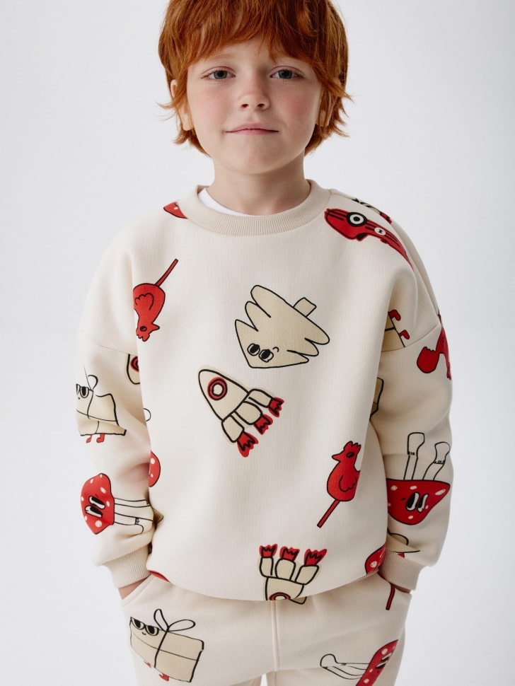 свитшот с новогодним принтом для мальчиков 4680798758428 фотография