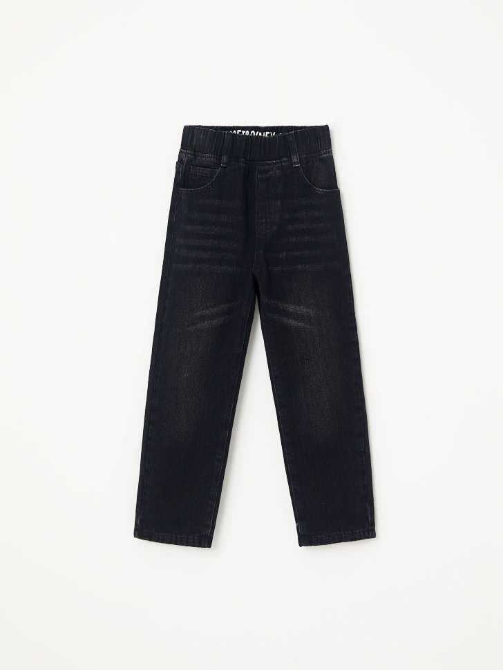 Картинка - Утепленные джинсы на резинке для мальчиков (серый, 116)