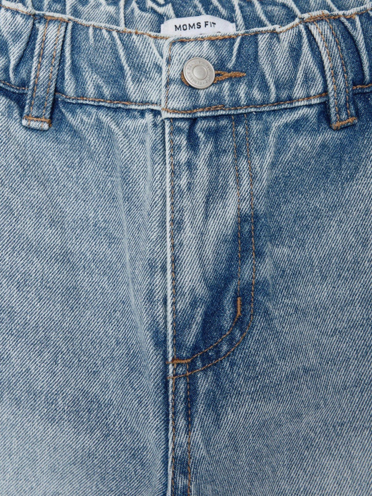 Джинсы Mom fit на резинке для девочек. Фото №4