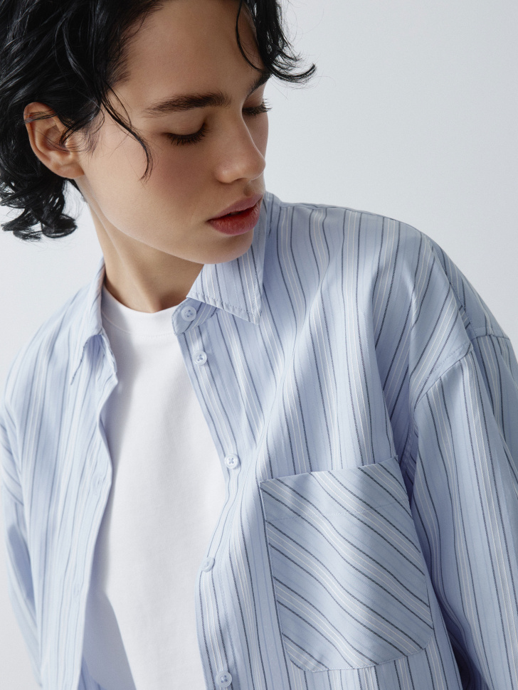 рубашка оверсайз в полоску 4610517206039 в интернет магазине