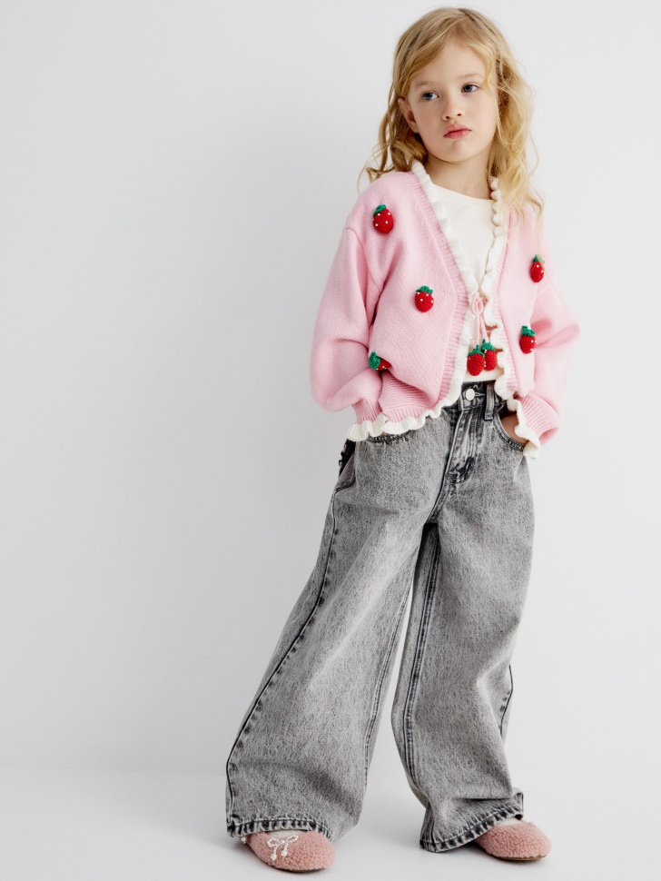 кардиган с аппликацией для девочек 4610517180704 по акции