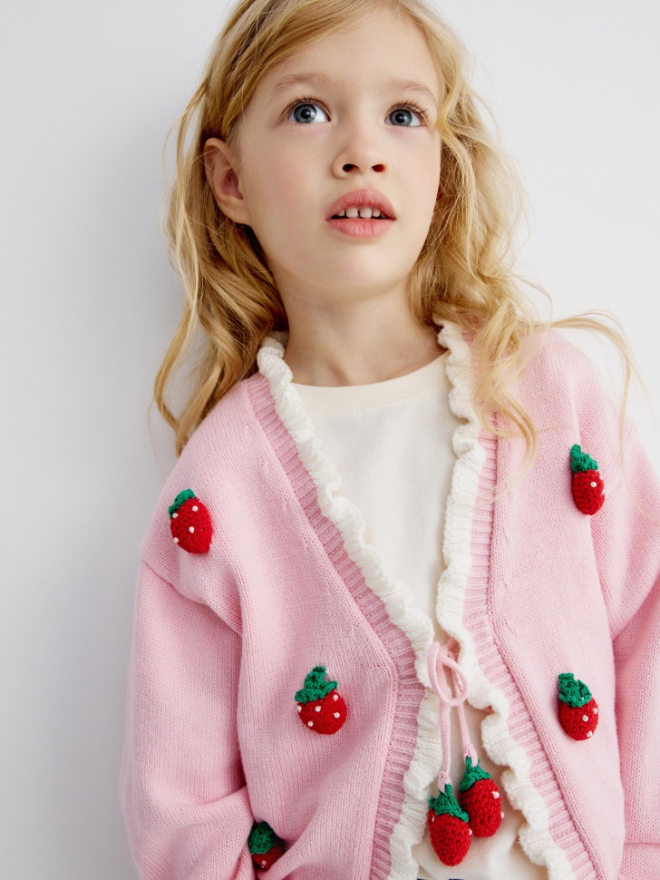 кардиган с аппликацией для девочек 4610517180704 в интернет магазине