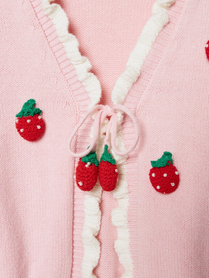 кардиган с аппликацией для девочек 4610517180704 купить с доставкой