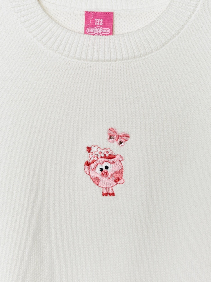 вязаный джемпер для девочек  x смешарики из россии вид сбоку