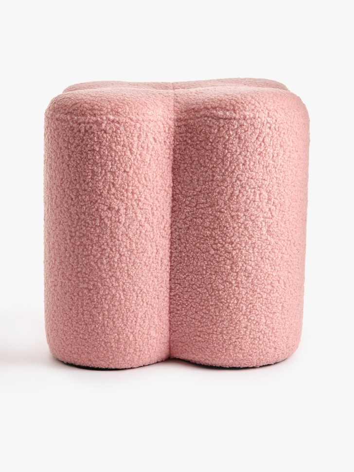 пуф с буклированной обивкой от бренда sela вид слева