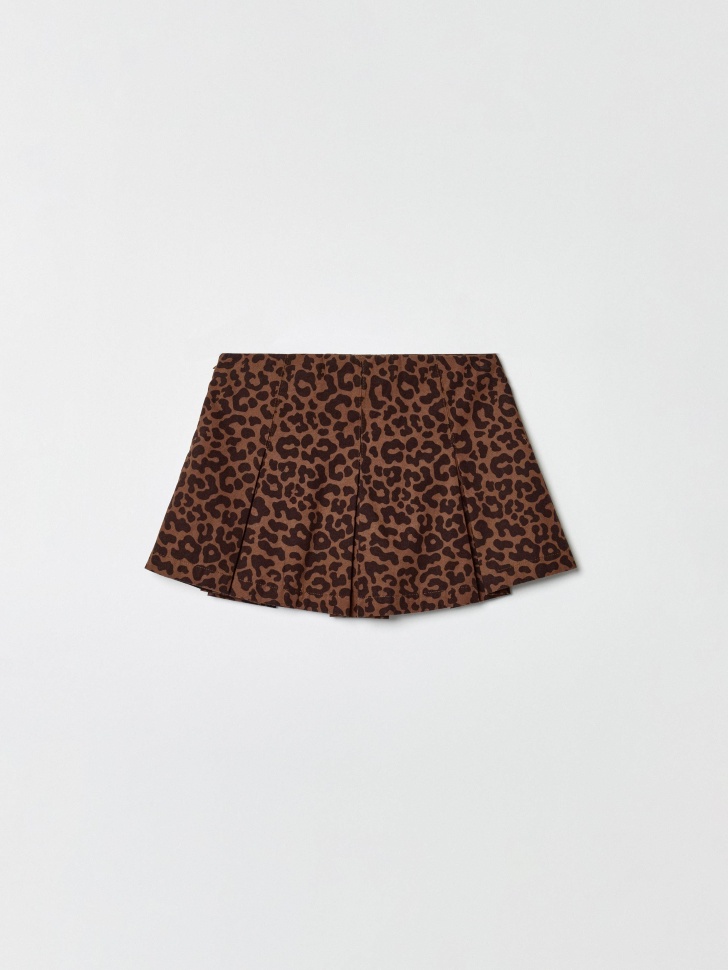 леопардовая юбка-шорты с бантиками для девочек от бренда sela вид слева