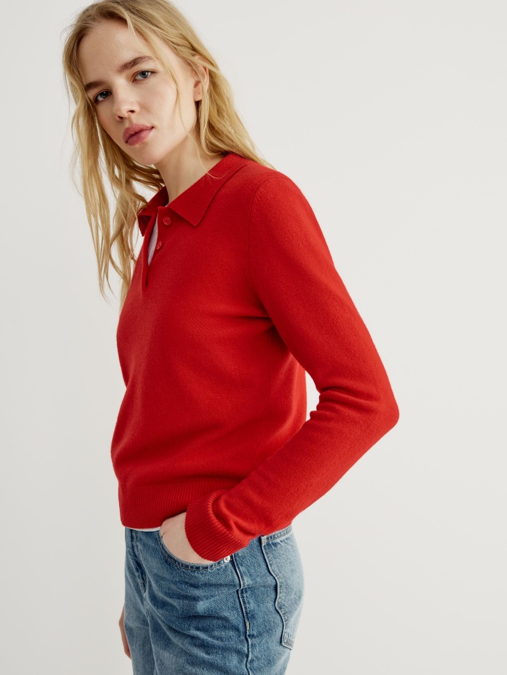 джемпер-поло из 100% шерсти по цене 2599 руб вид справа