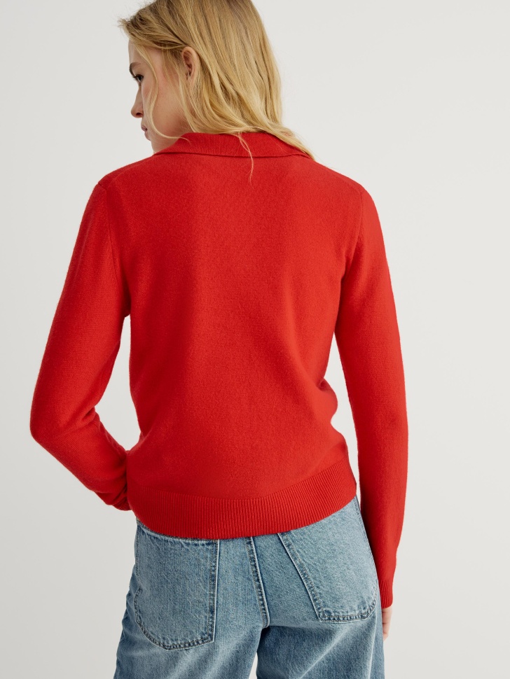 джемпер-поло из 100% шерсти из россии вид сбоку