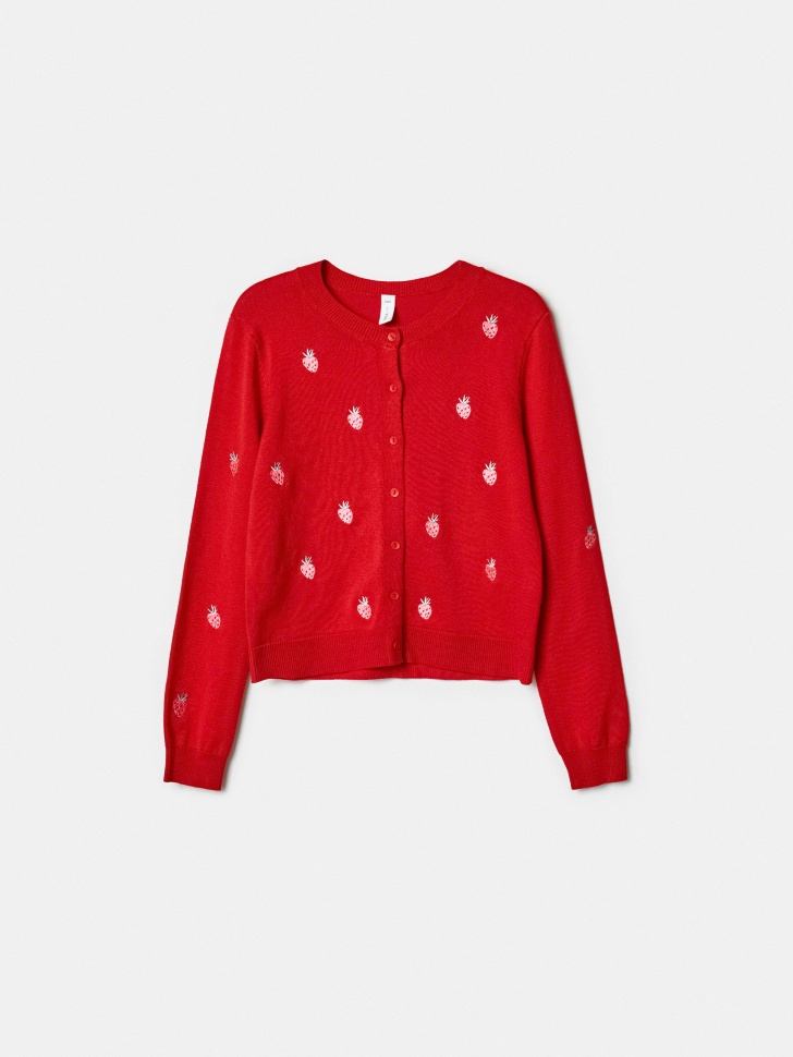 кардиган с вышивкой для девочек по цене 1999 руб вид справа