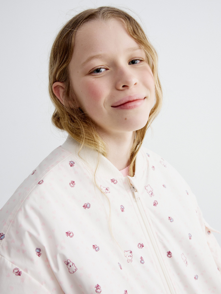 бомбер оверсайз с принтом для девочек для детского возраста оригинал