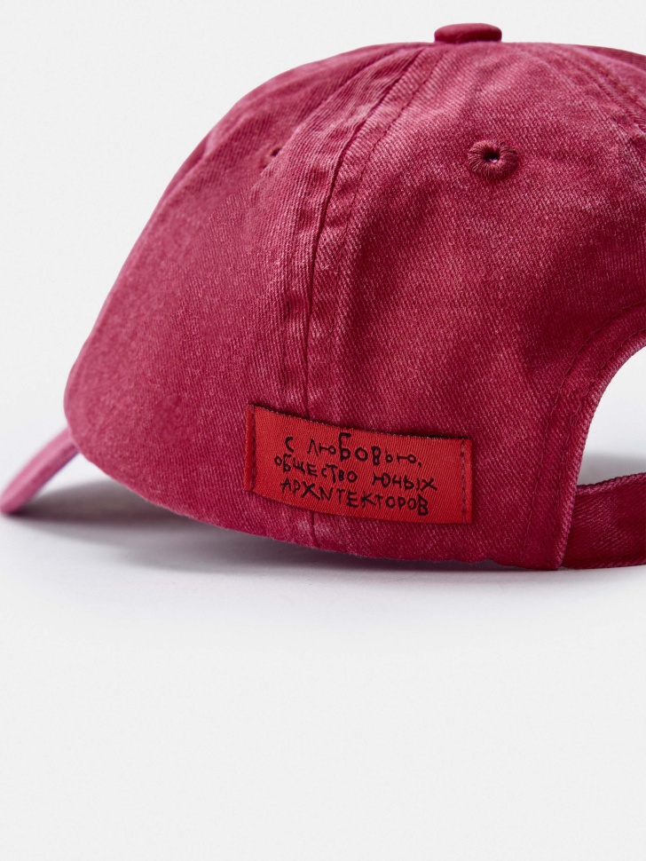 джинсовая бейсболка для девочек из коллекции art people с «обществом юных архитекторов» по цене 899 руб вид справа