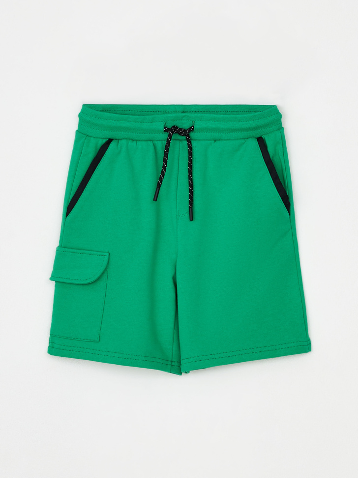 Трикотажные шорты с накладным карманом для мальчиков (зеленый, 164)
