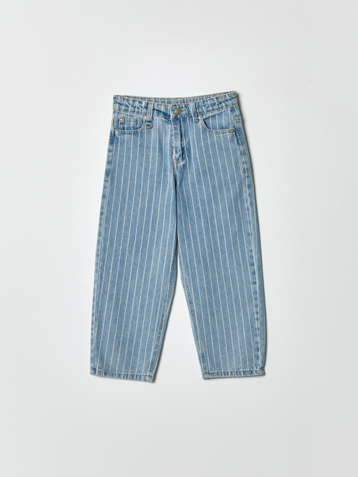 Джинсы Sela багги в полоску, голубой, арт. 42805