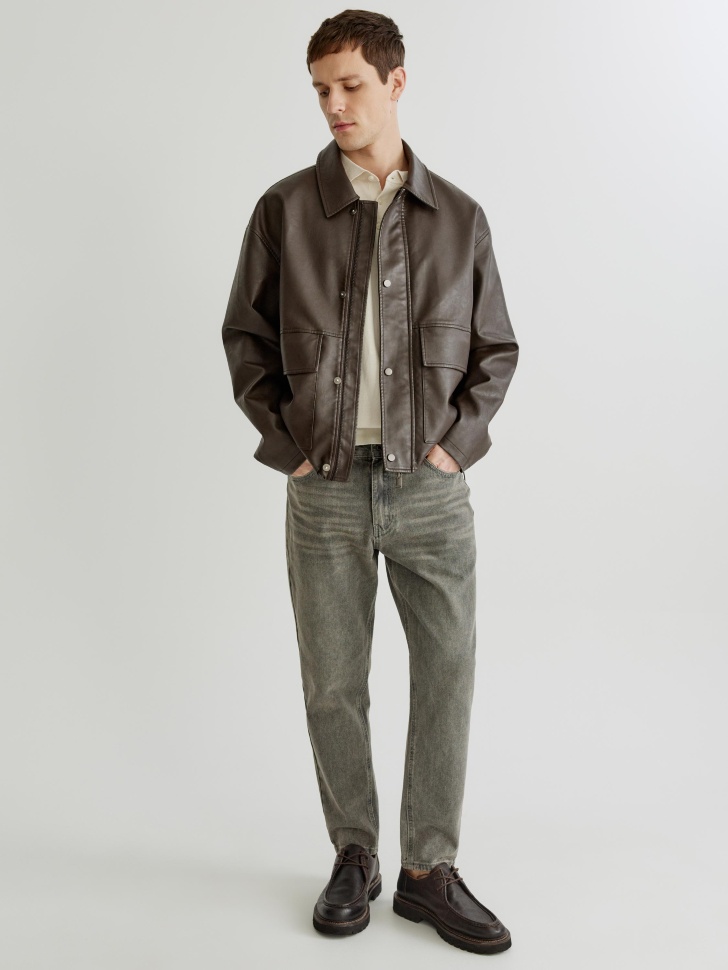 Джинсы Sela Свободные укороченные, хаки, арт. 41966