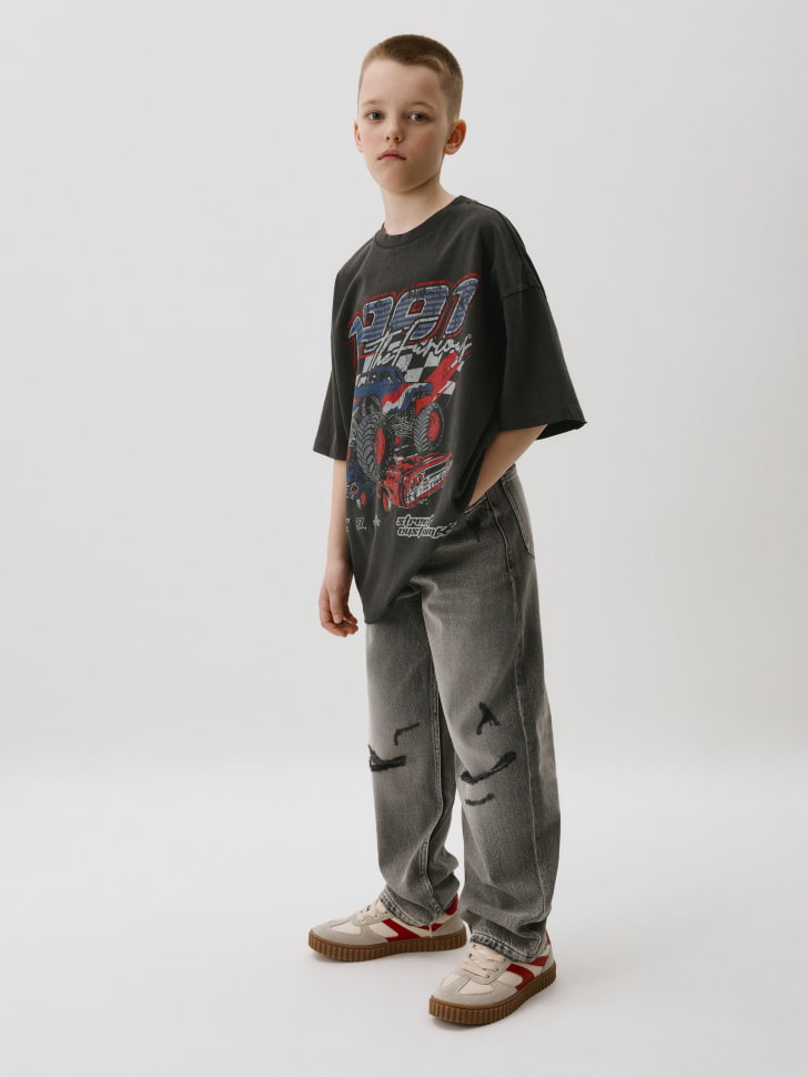 Рваные джинсы Loose Fit для мальчиков. Фото №2