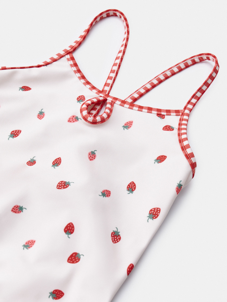 слитный купальник с принтом для девочек от бренда sela вид слева