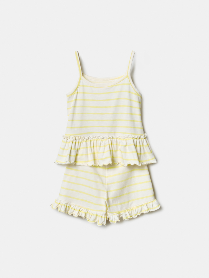 набор из топа и шорт для девочек от бренда sela вид слева