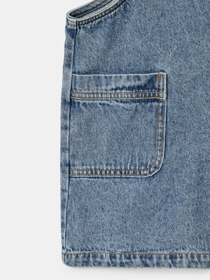 джинсовый комбинезон для девочек из хлопка спереди