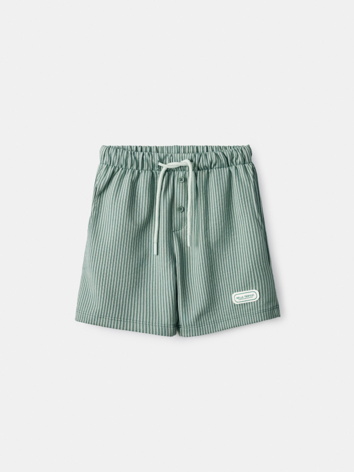 Трикотажные шорты Sela в полоску, зеленый, арт. 54942