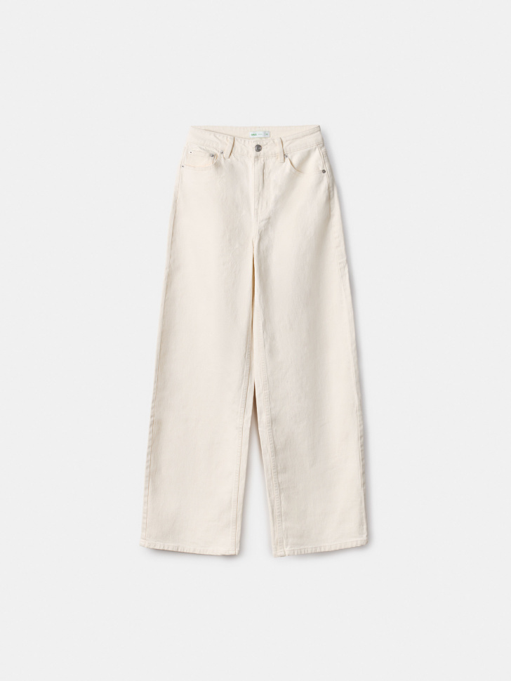 Широкие джинсы Sela с высокой посадкой, бежевый, арт. 54729