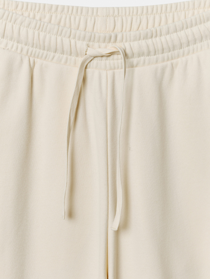 брюки прямые из футера из футера спереди