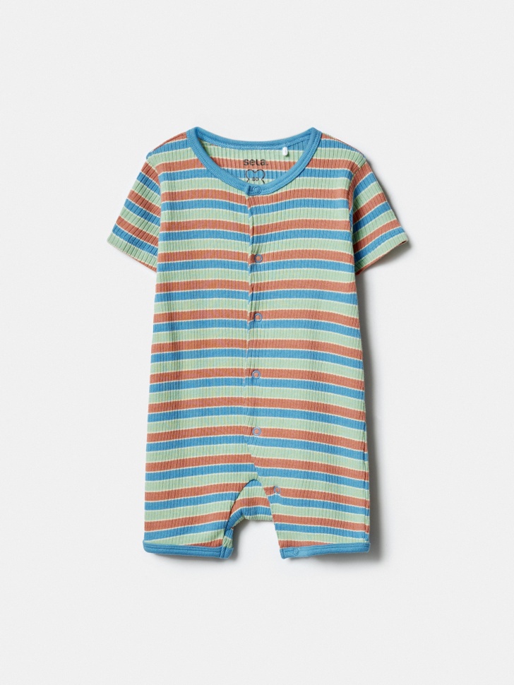 Трикотажный комбинезон в полоску Sela, разноцветный, арт. 54880