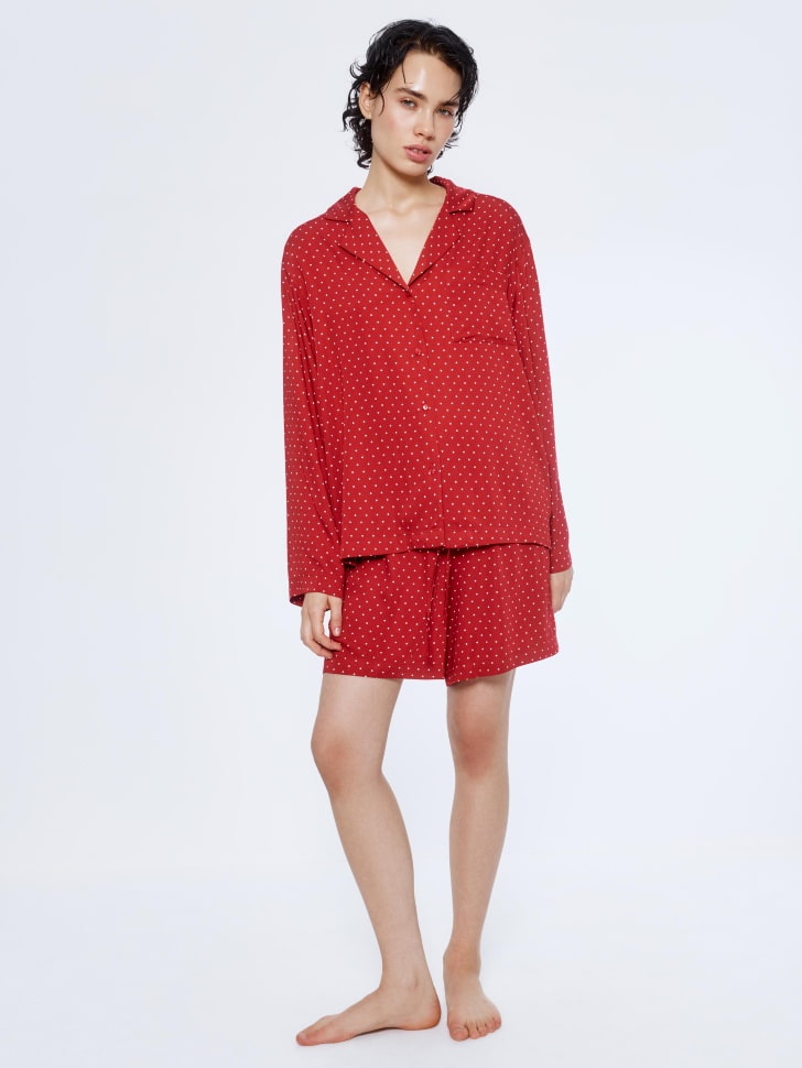 пижама с принтом в горошек из вискозы 4680798799070 фотография