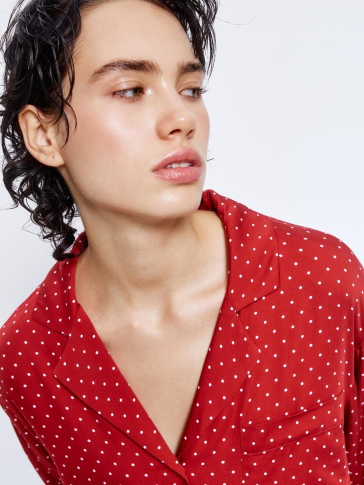 пижама с принтом в горошек из вискозы 4680798799070 по низкой цене