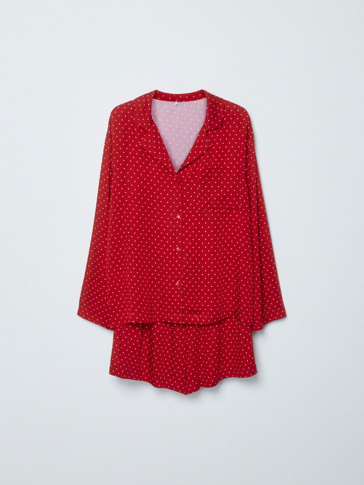 пижама с принтом в горошек из вискозы 4680798799070 по распродаже