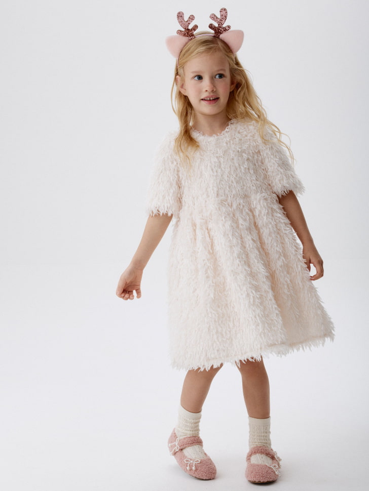 

Нарядное пышное платье с эффектом перьев для девочек, SL5811040704