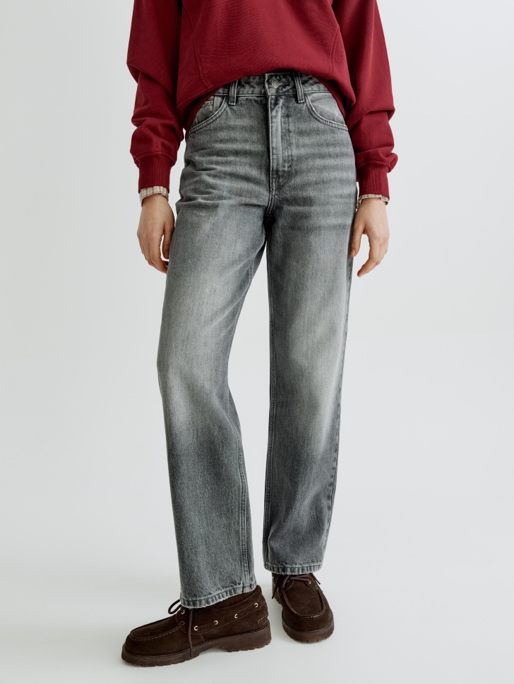 прямые джинсы 403 с высокой посадкой от бренда sela вид слева