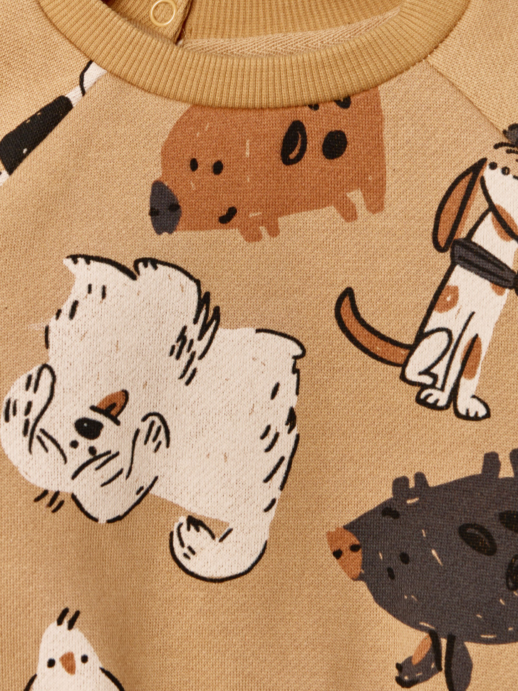 утепленный свитшот с принтом для малышей от бренда sela вид слева