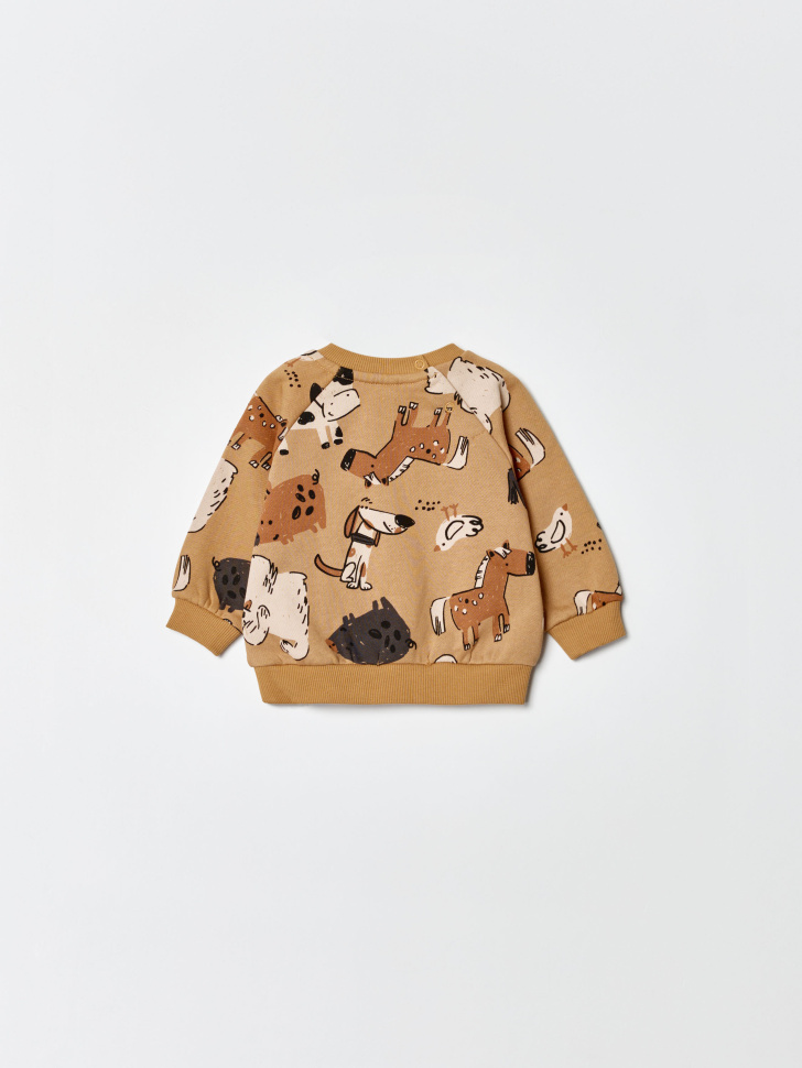 утепленный свитшот с принтом для малышей по цене 1199 руб вид справа