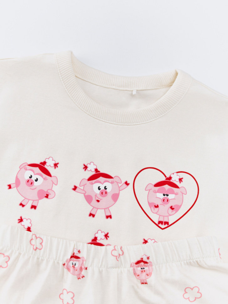 пижама для девочек с принтом  x смешарики 4610517201713 по акции