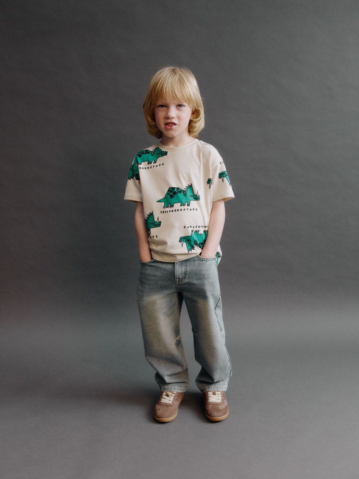 джинсы baggy для мальчиков от бренда sela вид слева