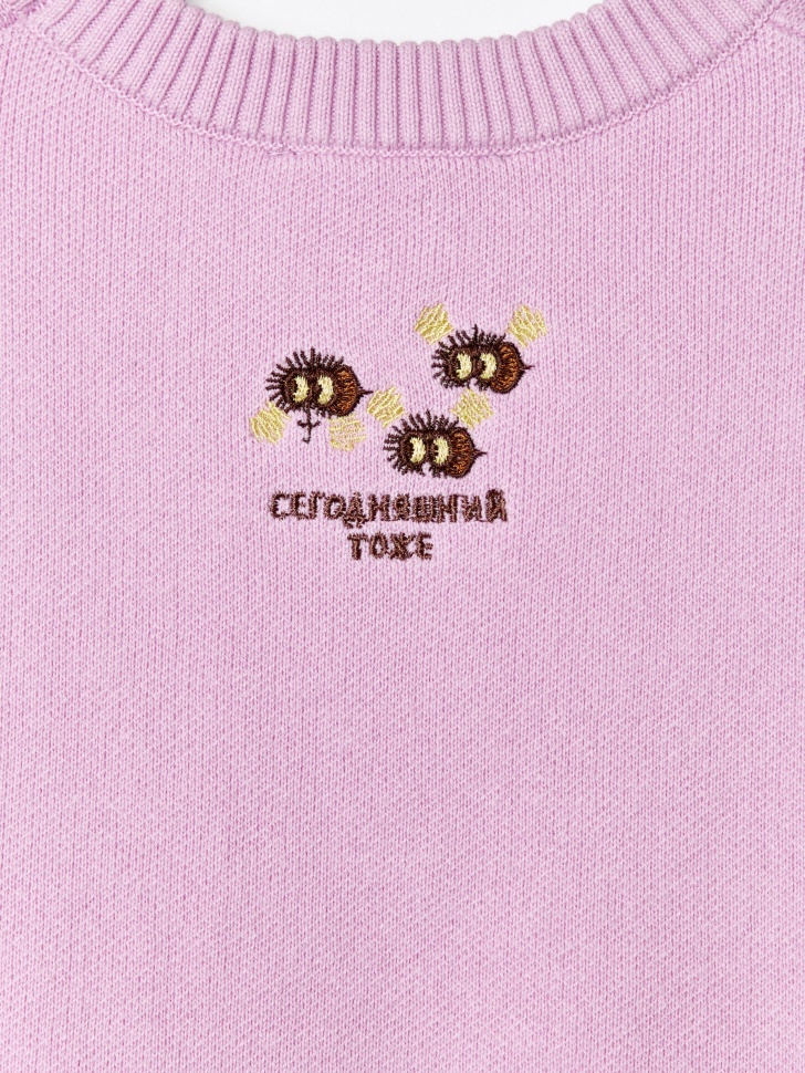 вязаный джемпер для девочек  x союзмультфильм из хлопка спереди