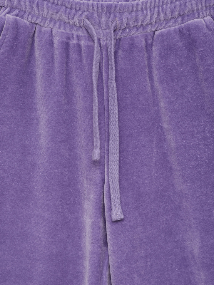 Велюровые брюки для девочек (сиреневый, 128) от Sela