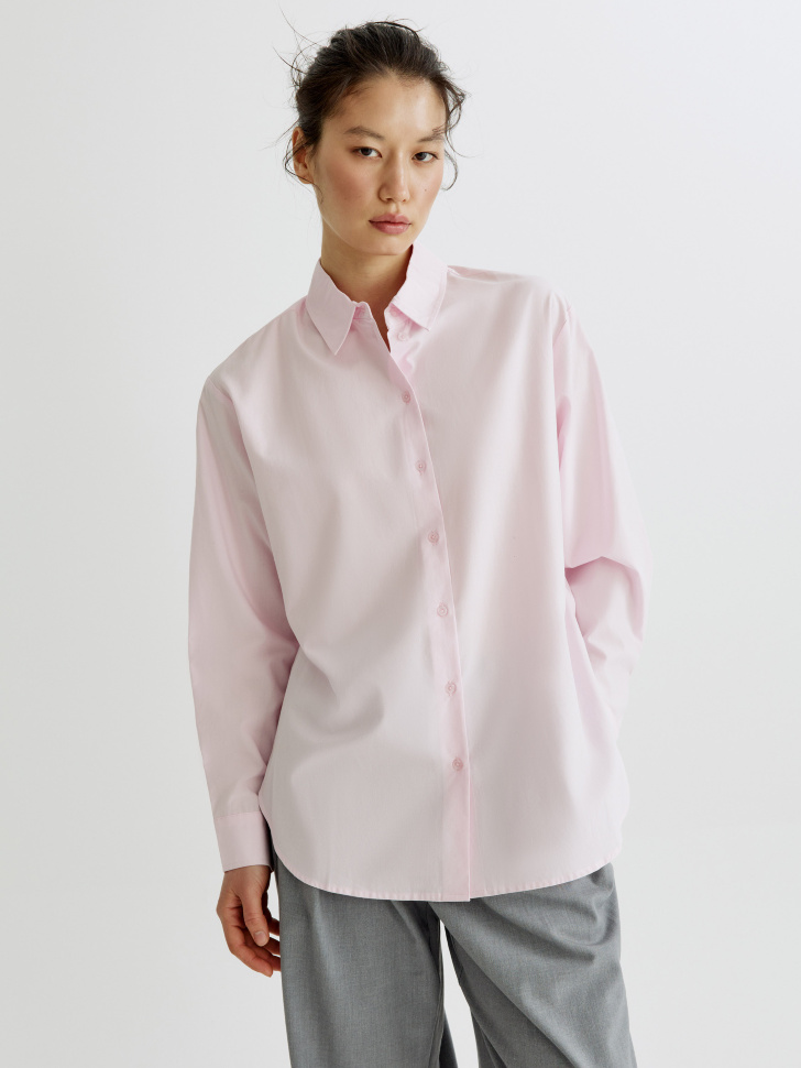 

Рубашка оверсайз из хлопка с вискозой, SL6803010507