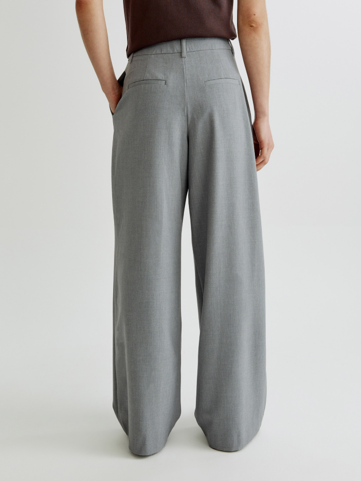 костюмные широкие брюки с меланж эффектом по цене 3599 руб вид справа