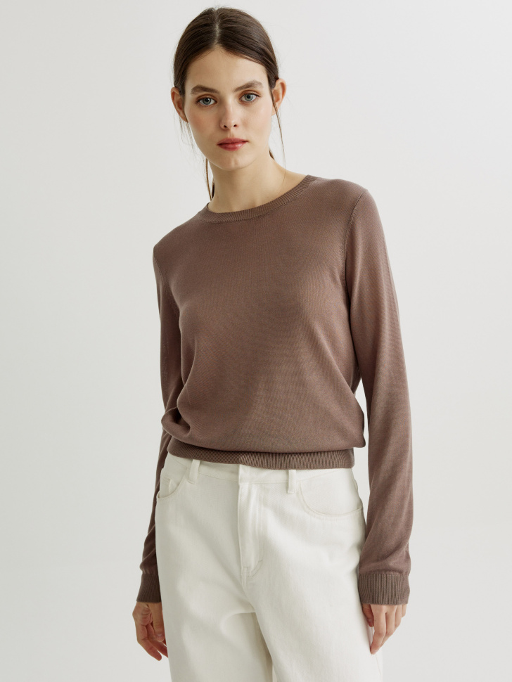 Вязаный джемпер Sela, коричневый, арт. 41674