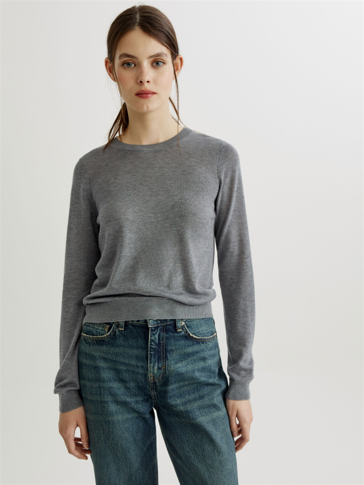 Вязаный джемпер SELA из тенселя и шерсти, серый, арт. 41704